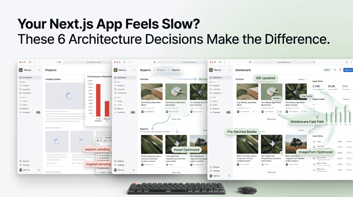 आपकी Next.js App Slow क्यों लगती है? इन 6 Architecture Decisions से फर्क पड़ता है