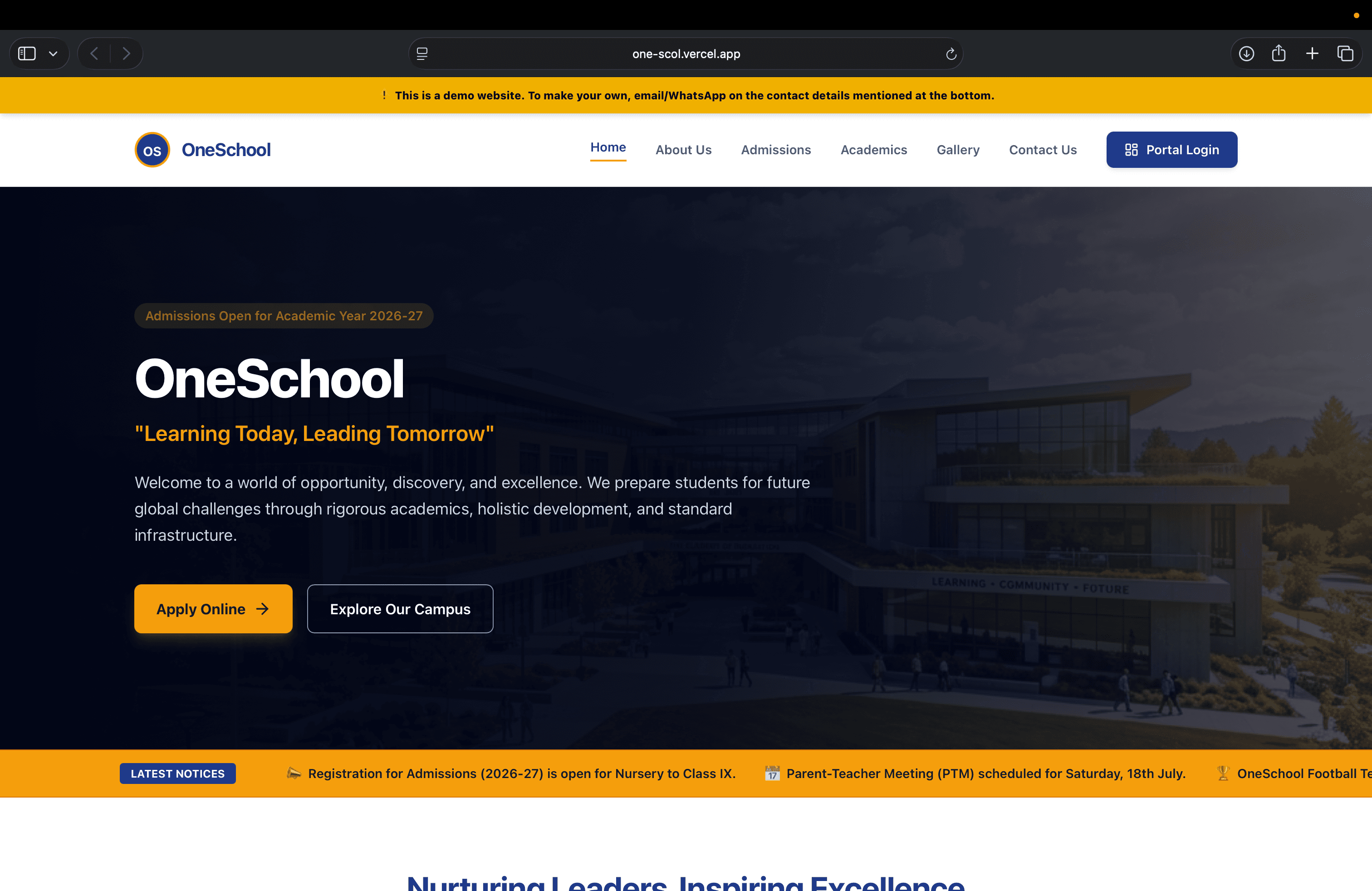 Complete School Run & Management System Dashboard